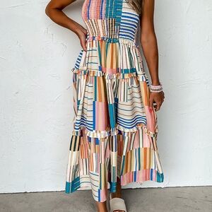 Colorful Striped Maxi Dress